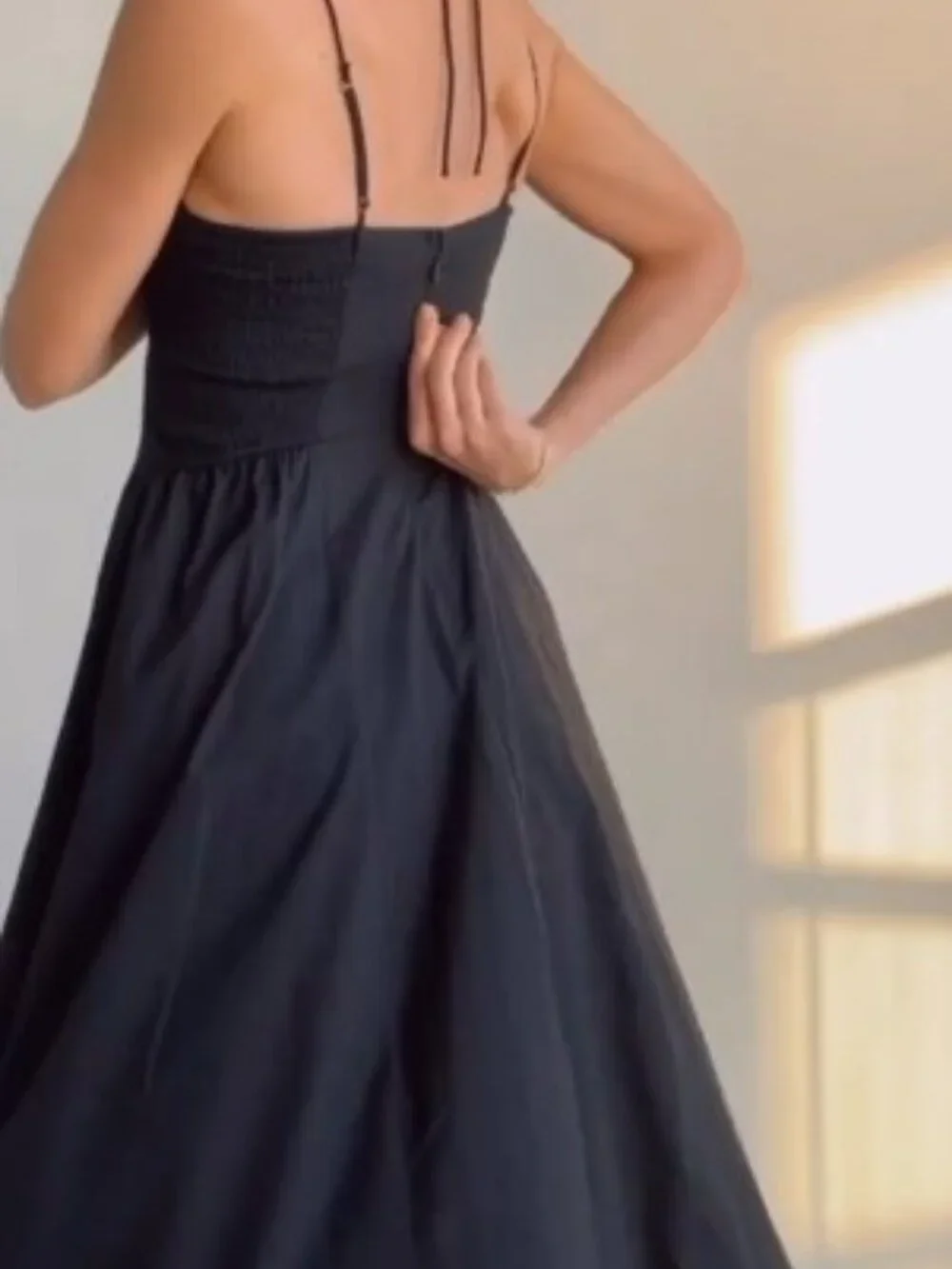 NWT ABERCROMBIE & FITCH Spaghetti Strap Black Dress
